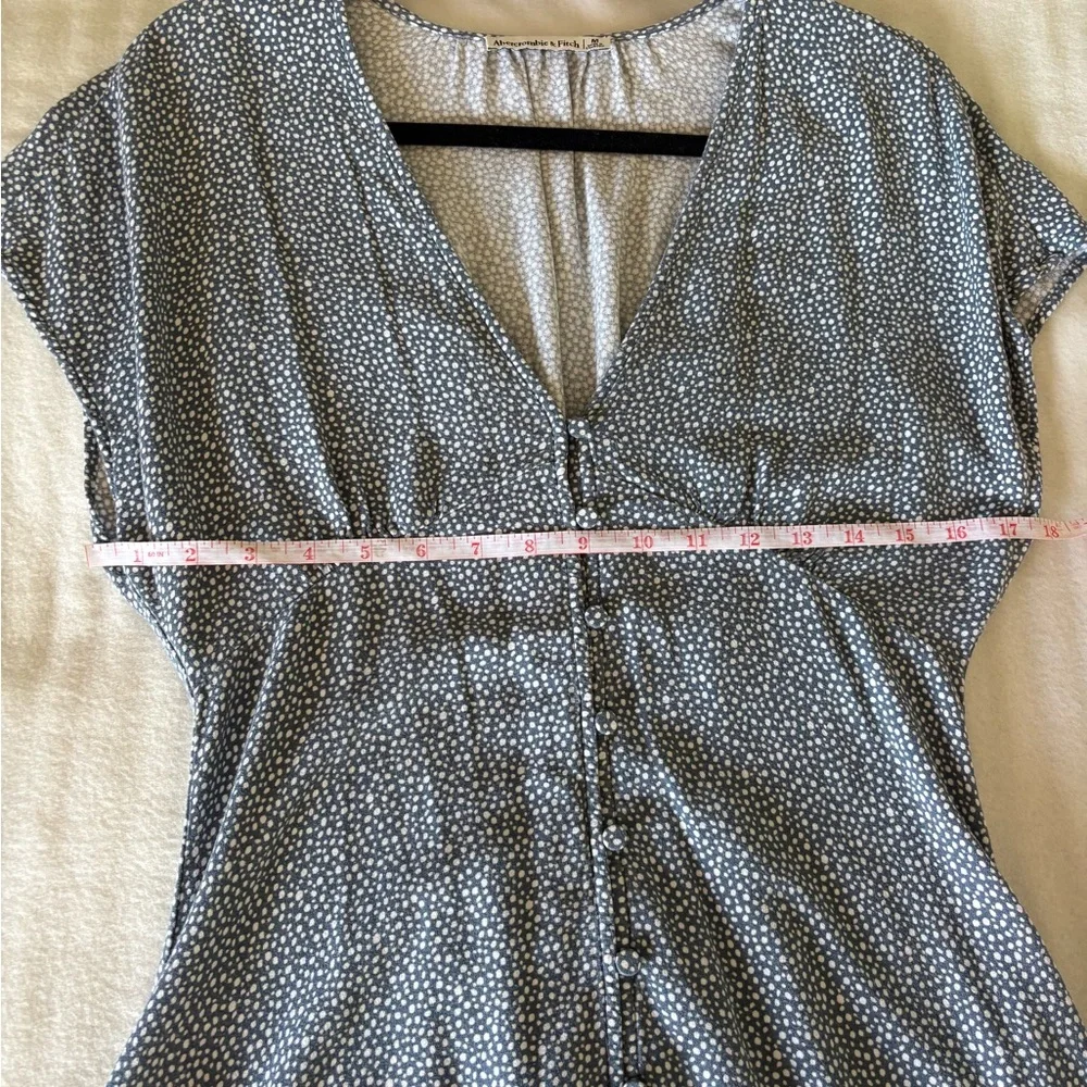 Abercrombie And Fitch Womens Medium Blue White Summer Dress With Pockets - Picture 8 of 12